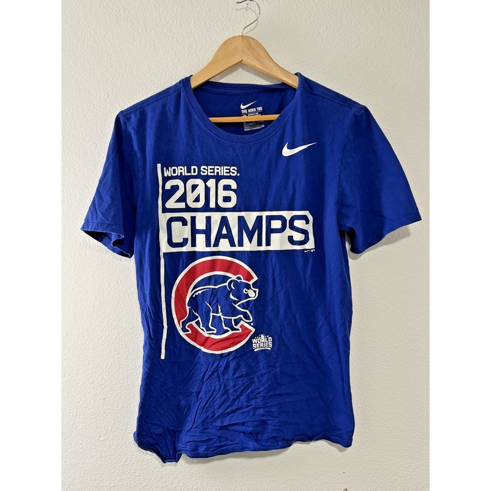 Chicago Cubs 2016 World Series Champions Nike T-Shirt Men's Medium Blue